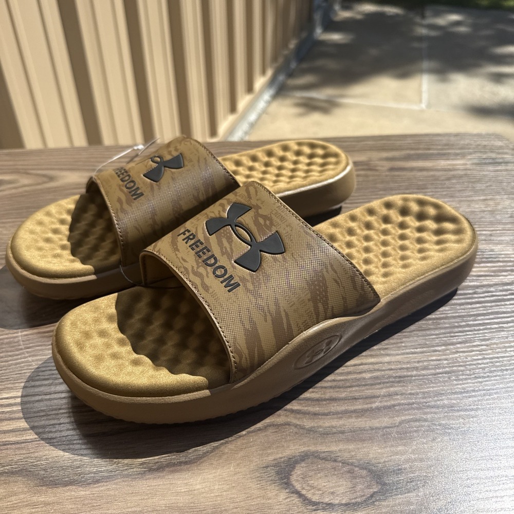 Under Armour Ignite Pro 8 Fix Freedom Slides Men's Size 13 Brown Camo NWT